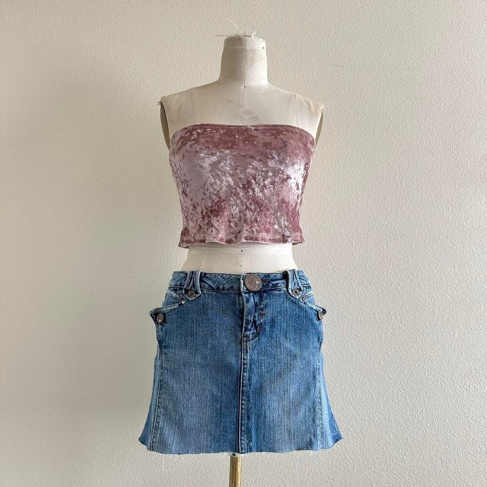 handmade pink crushed velvet bandeau